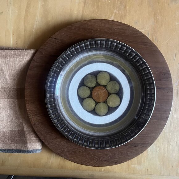 Set Of Four MCM Danewood Teak Chargers Made in Denmark Classic Organic - Picture 6 of 6